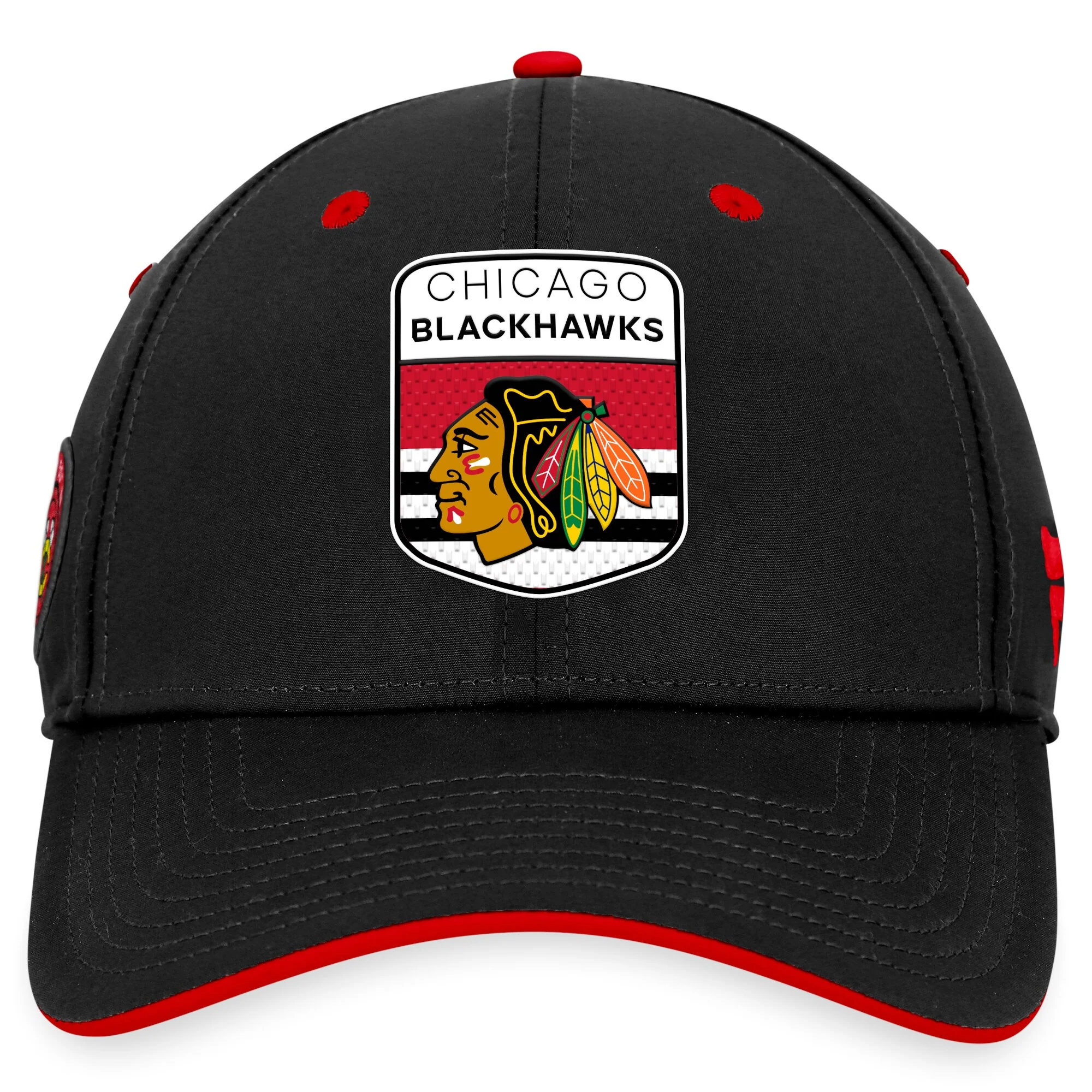 Men's Chicago Blackhawks Fanatics Branded Black NHL Authentic Pro Draft Flex Hat