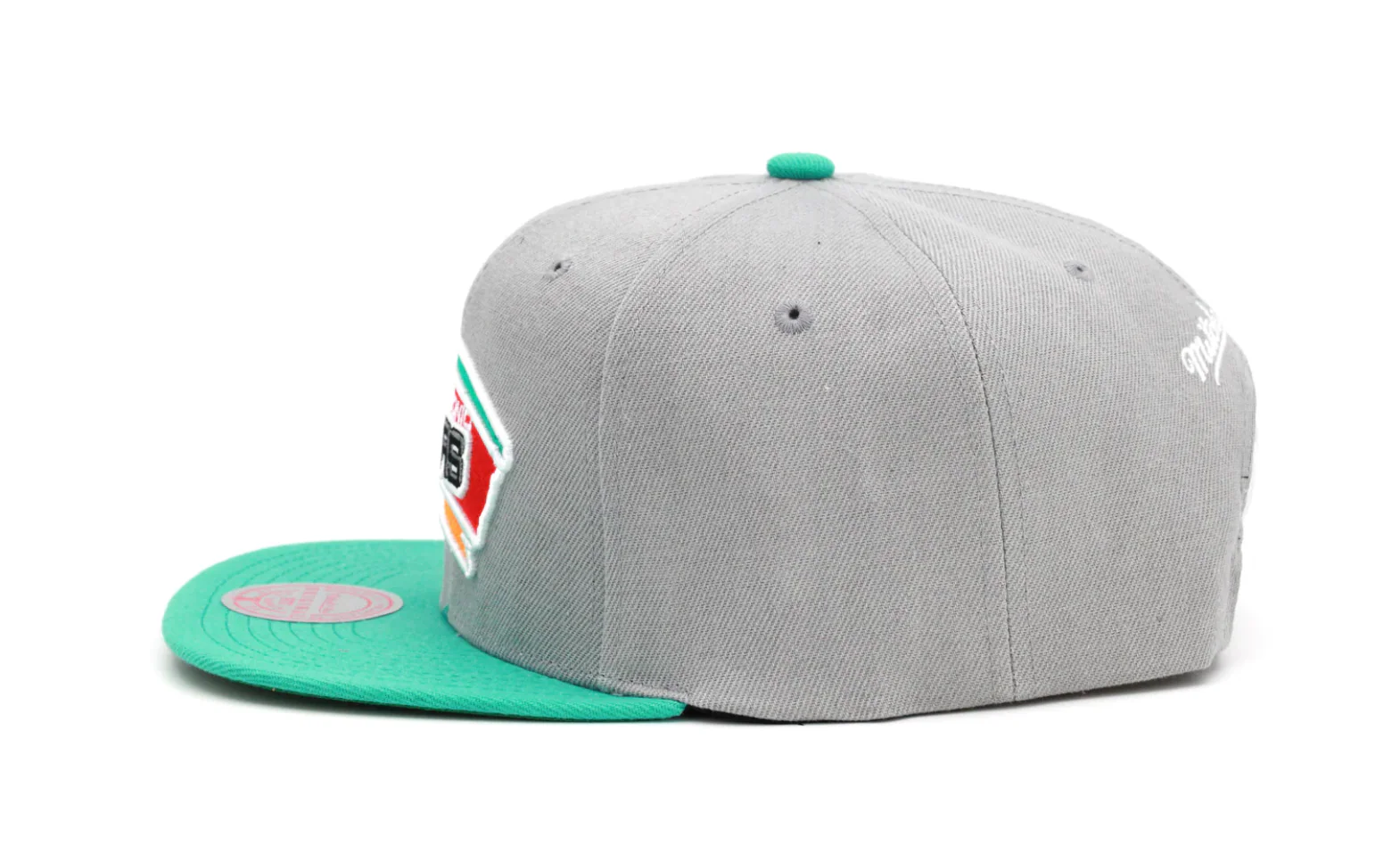 Men's Mitchell & Ness San Antonio Spurs Hardwood Classics Core Gray/ Teal Adjustable Snapback Hat