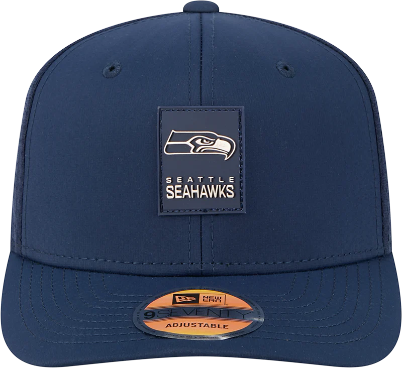 Men's Seattle Seahawks New Era Royal 2025 Sideline 9SEVENTY Trucker Adjustable Hat