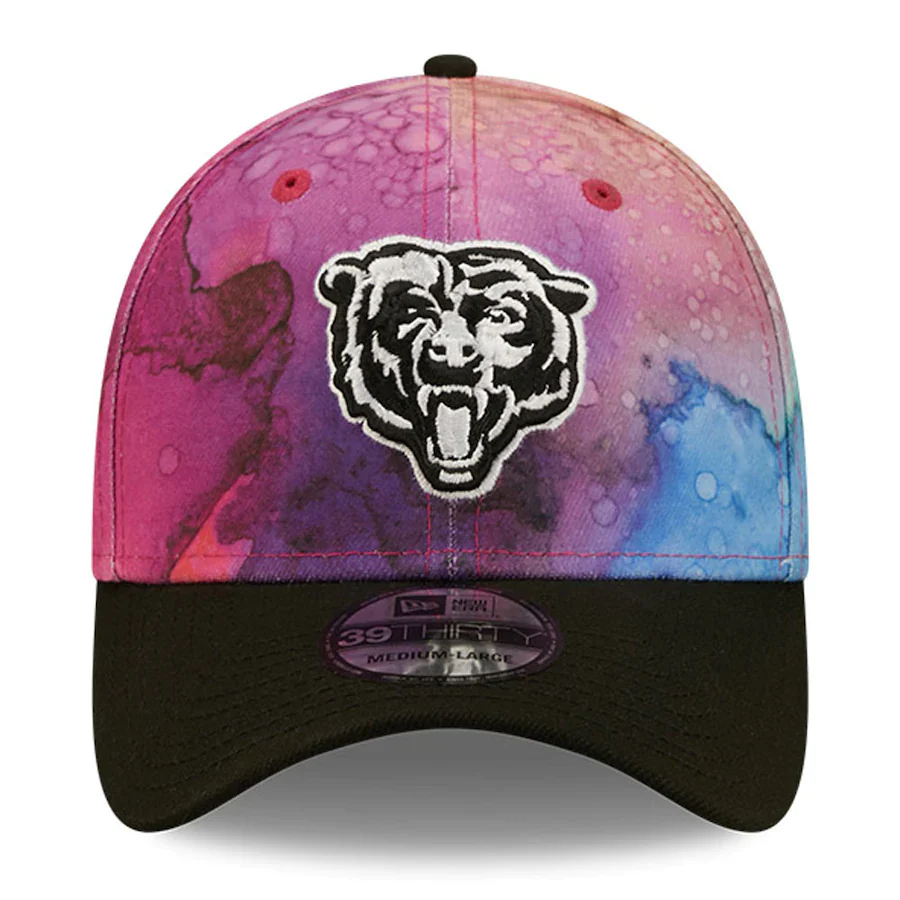 Men's Chicago Bears New Era Crucial Catch 2022 NFL Sideline Mascot Logo Ink 39THIRTY Flex Hat