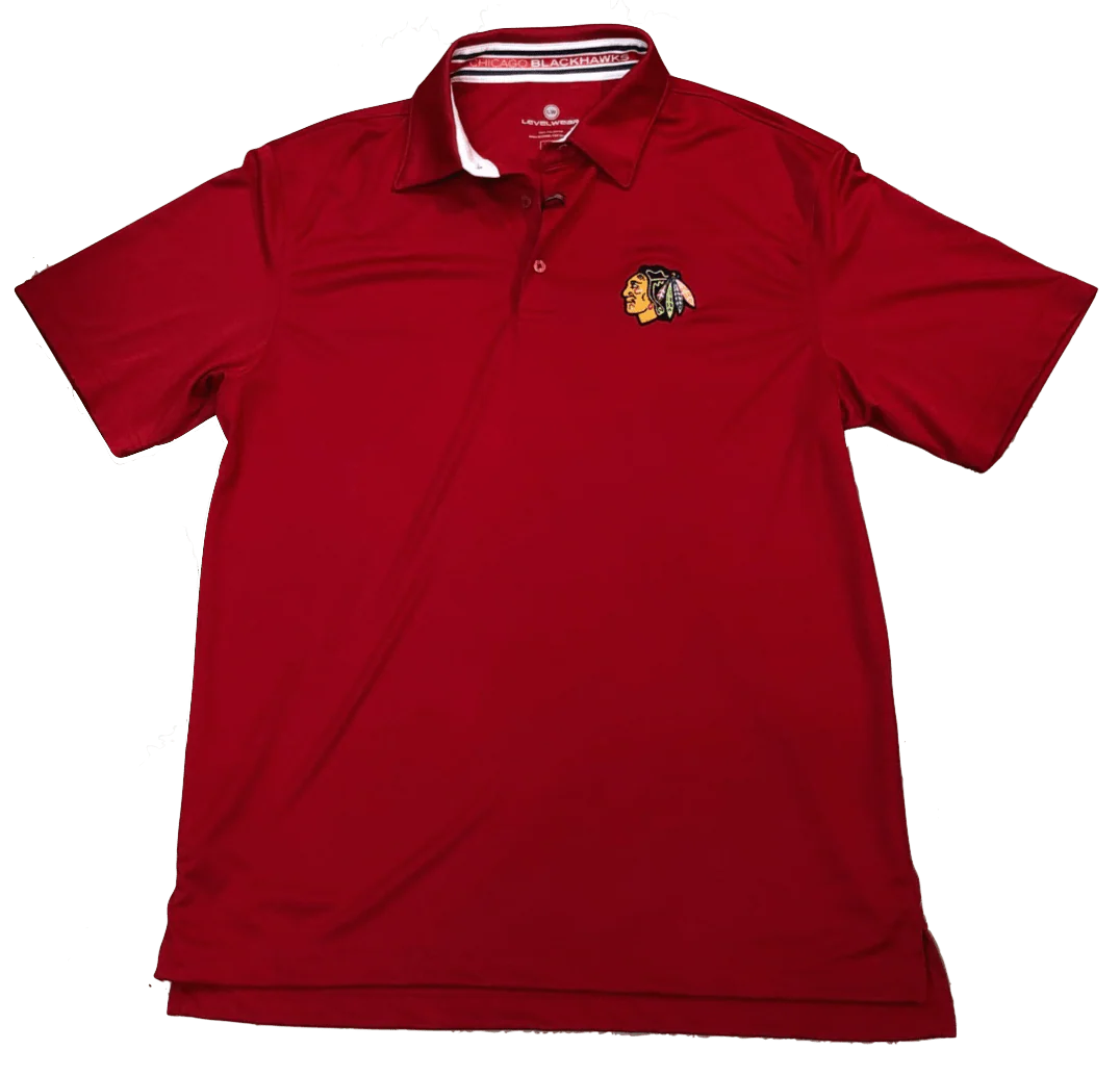 Chicago Blackhawks RPM Back Stripe Polo By Levelwear-Red