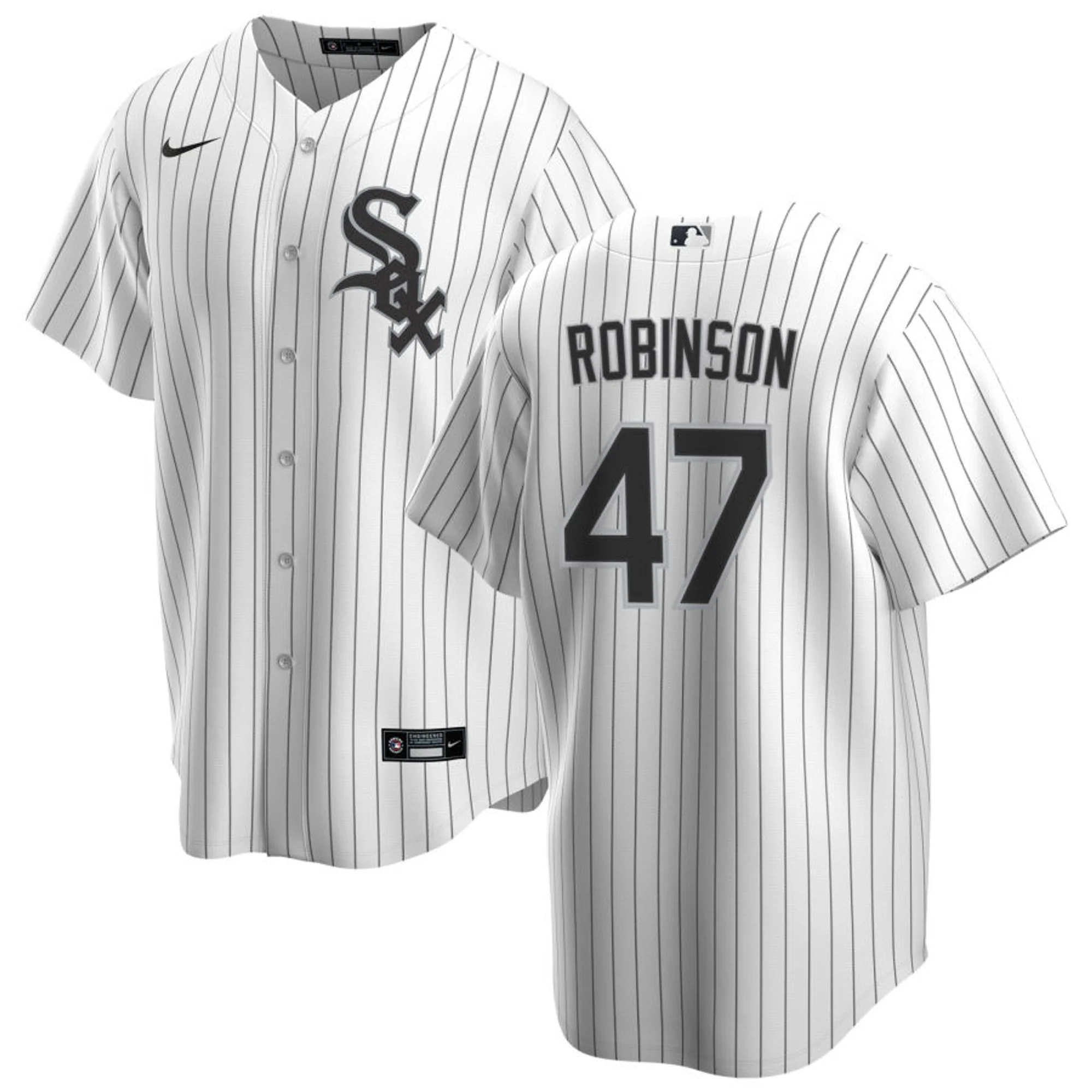NIKE Men's Chuckie Robinson Chicago White Sox White Home Premium Twill Replica Jersey