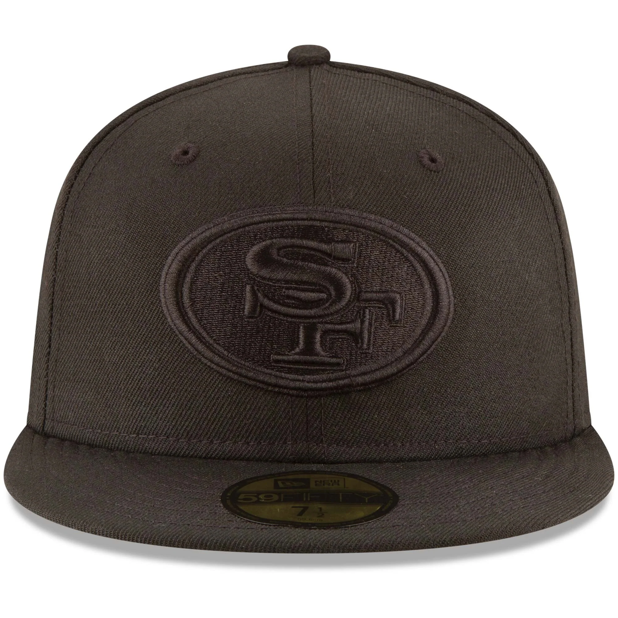 Men's San Francisco 49ers New Era Black On Black 59FIFTY Fitted Hat