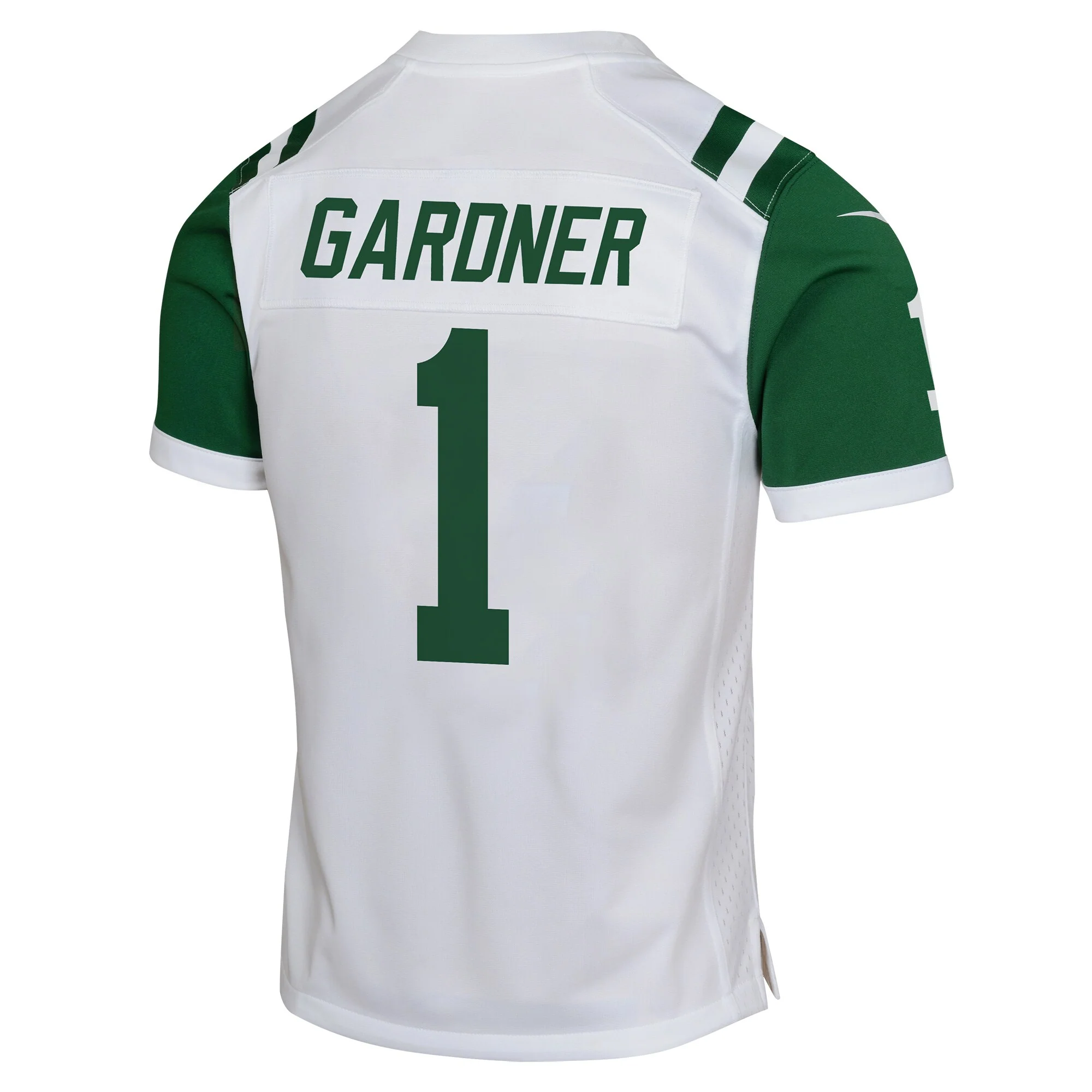 Youth Sauce Gardner New York Jets Nike Classic Alternate White Game Replica Jersey