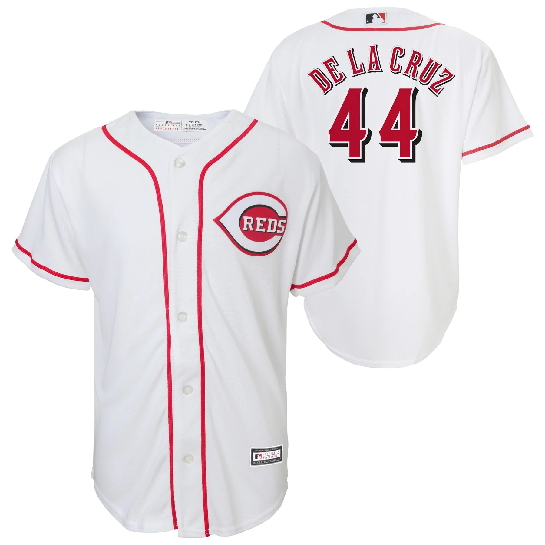 Youth Cincinnati Reds Elly De La Cruz MLB Home Replica Screen Print Jersey