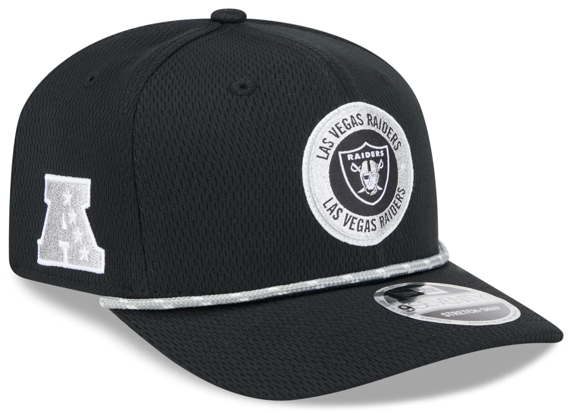Men's Las Vegas Raiders New Era 2024 Sideline Black 9SEVENTY Adjustable Hat