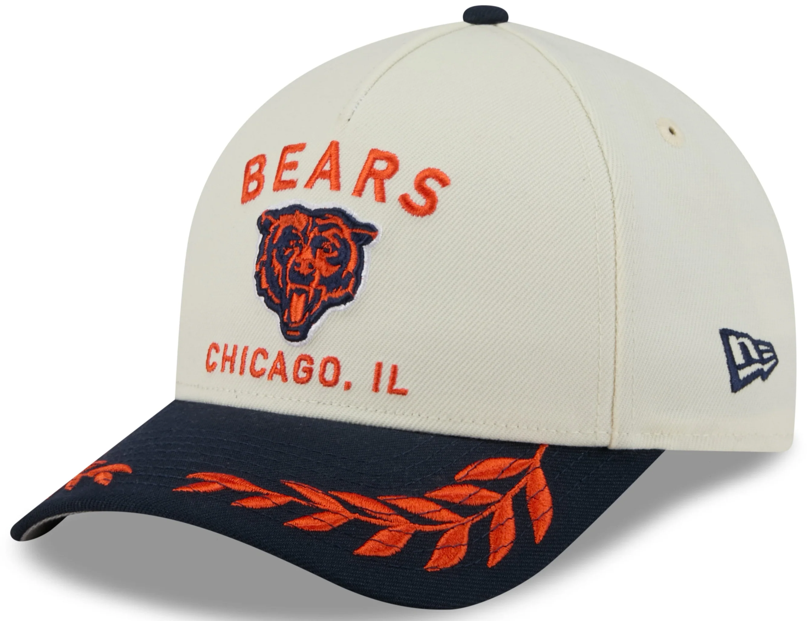Men's Chicago Bears New Era 2025 NFL Draft Chrome M-Crown 9FORTY Snapback Adjustable Hat