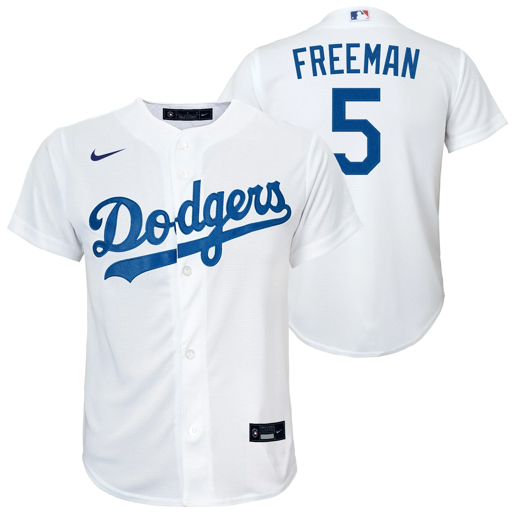 Youth Freddie Freeman Los Angeles Dodgers White Home Replica Player Jersey