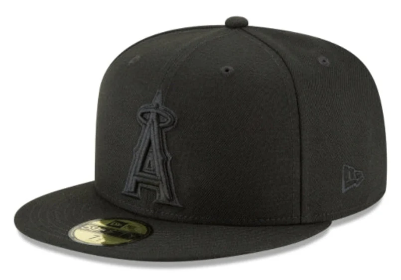 Anaheim Angels Tonal Black On Black 59Fifty Fitted Hat