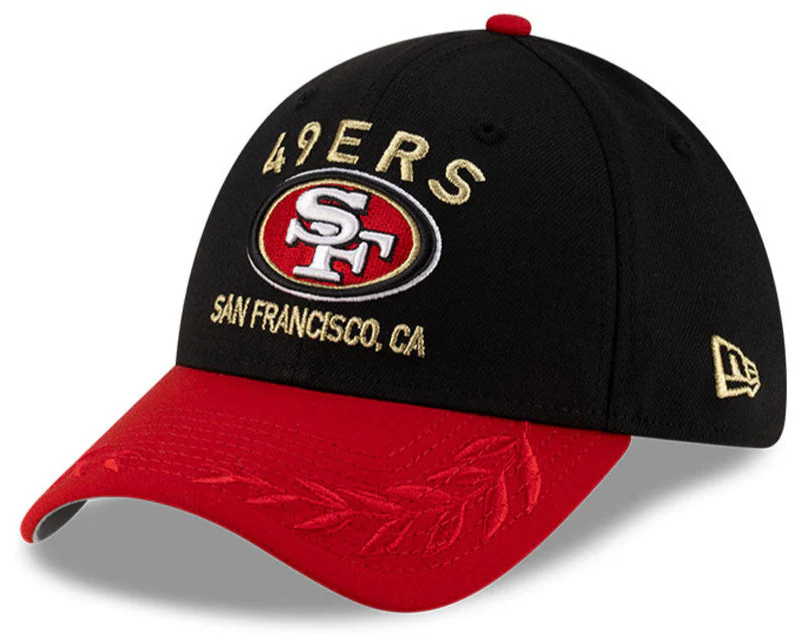 Men's San Francisco 49ers New Era 2025 NFL Draft Black 39THIRTY Flex Fit Hat