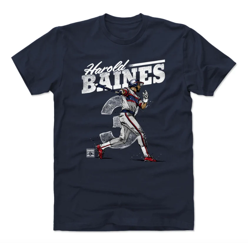 Men's 500 Level Harold Baines Chicago White Sox Retro Navy Tee