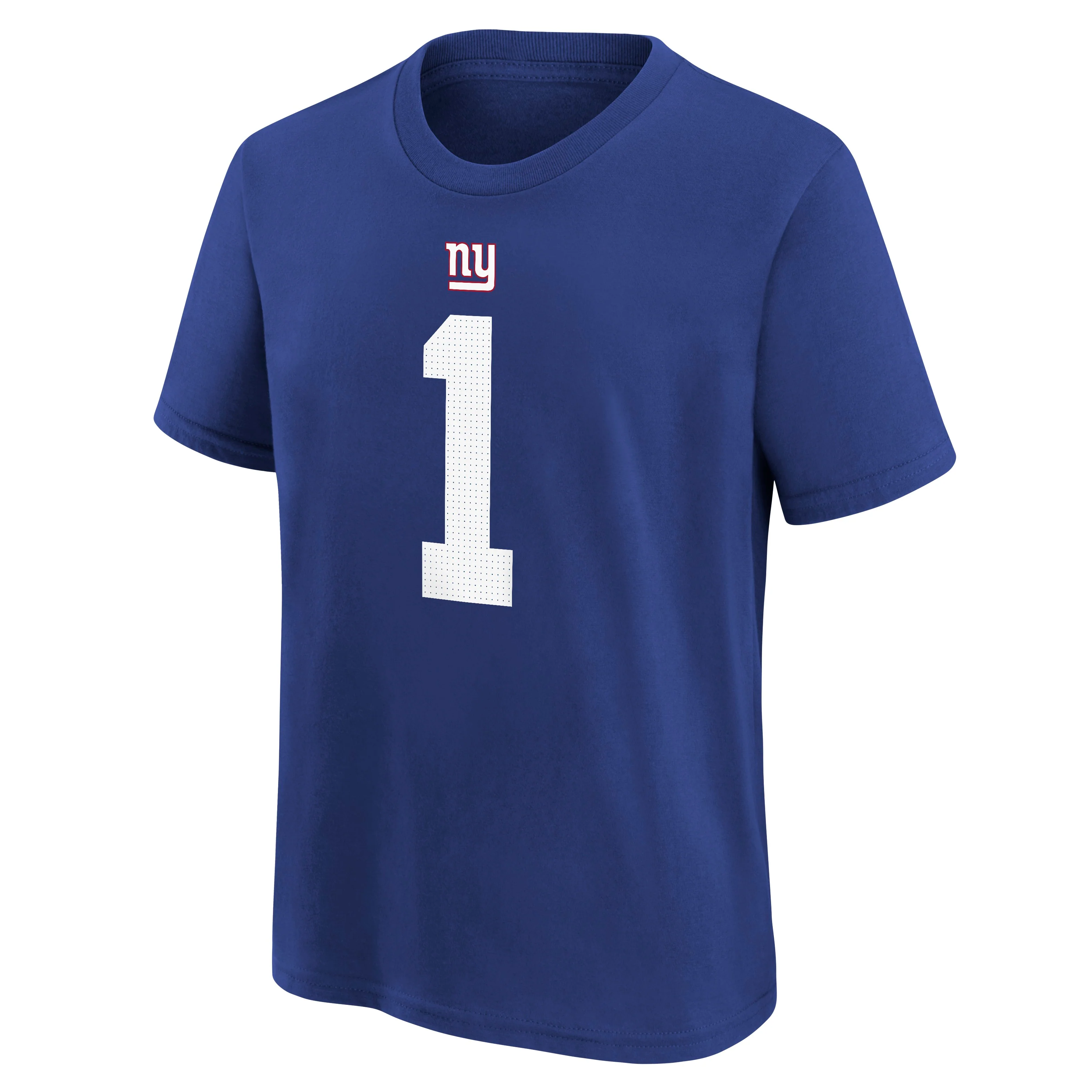 Youth Malik Nabers New York Giants Nike Royal FUSE Name and Number Tee