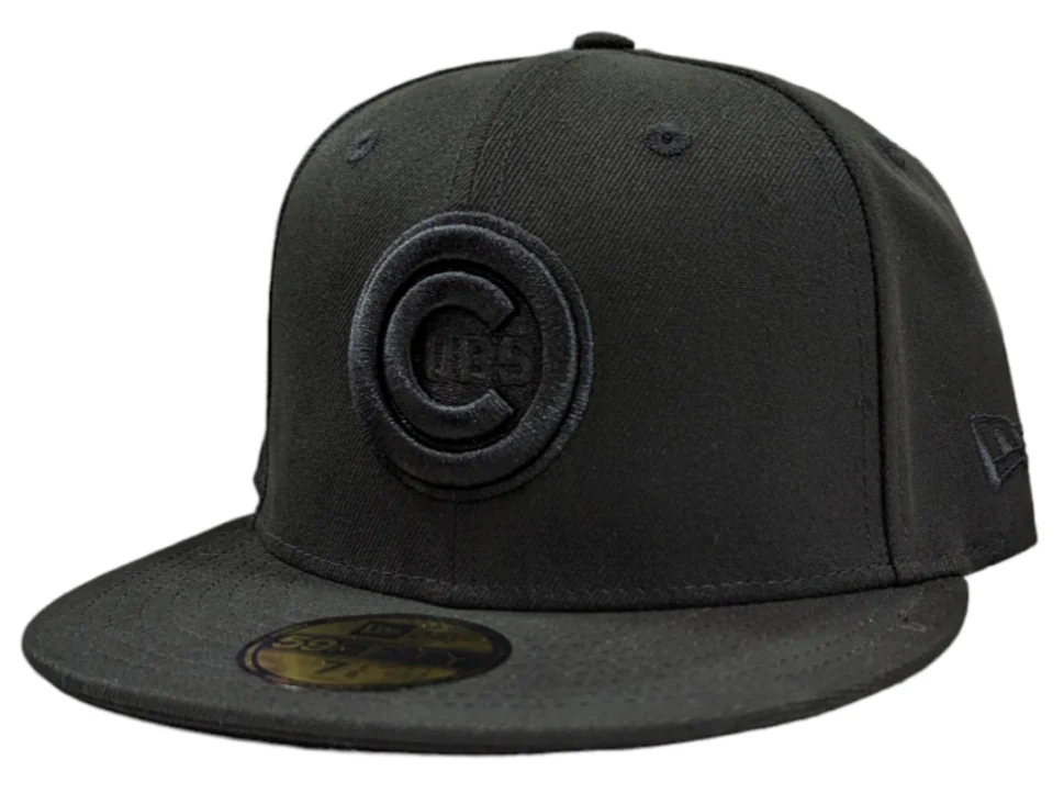Chicago Cubs New Era Black Tonal Bullseye 59FIFTY Fitted Hat