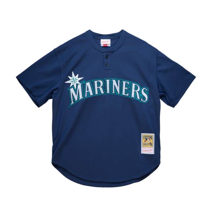 Men's Seattle Mariners Ichiro Suzuki 2002 Mitchell & Ness Navy Cooperstown Collection Mesh Batting Practice Jersey