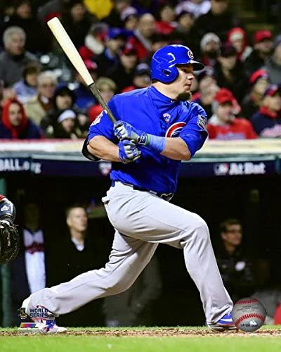 Kyle Schwarber Chicago Cubs 2016 World Series Action Photo