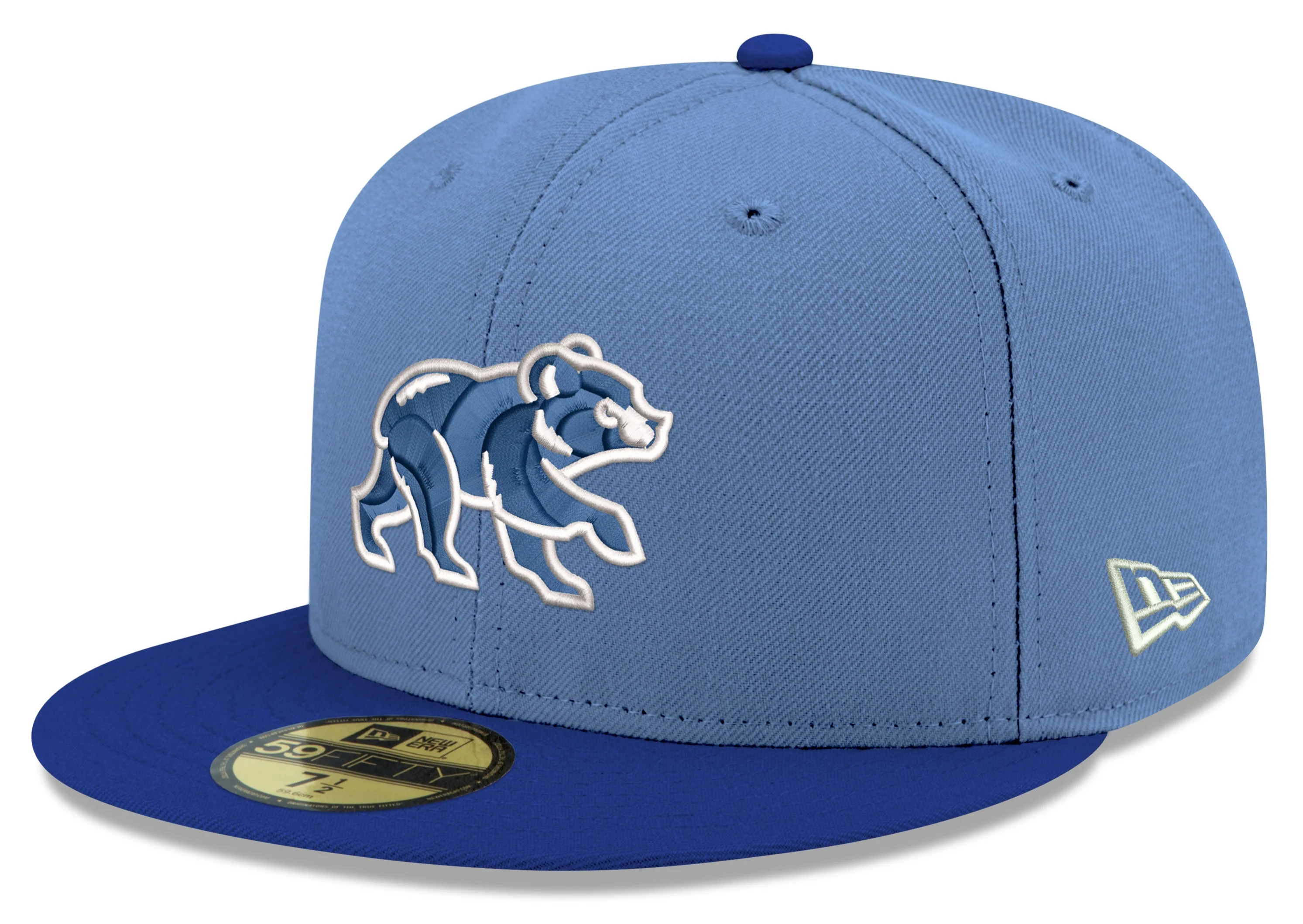 Chicago Cubs Sky Blue/Royal Spring Training Bear New Era 59FIFTY Fitted Hat