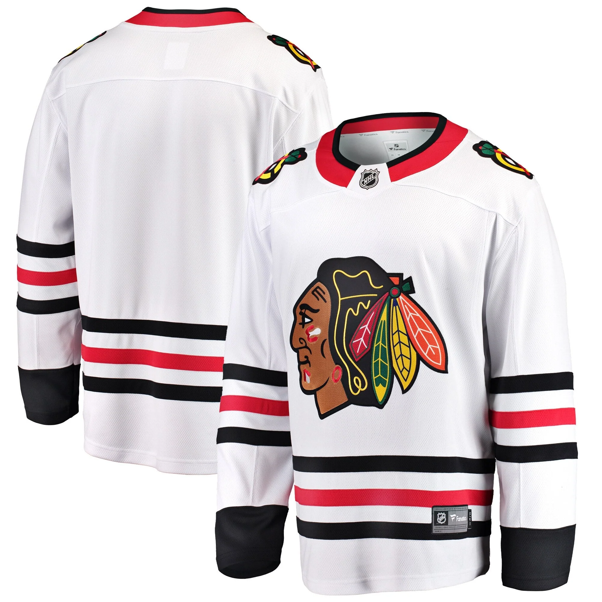 Men's Chicago Blackhawks Fanatics Breakaway White Road Blank Jersey