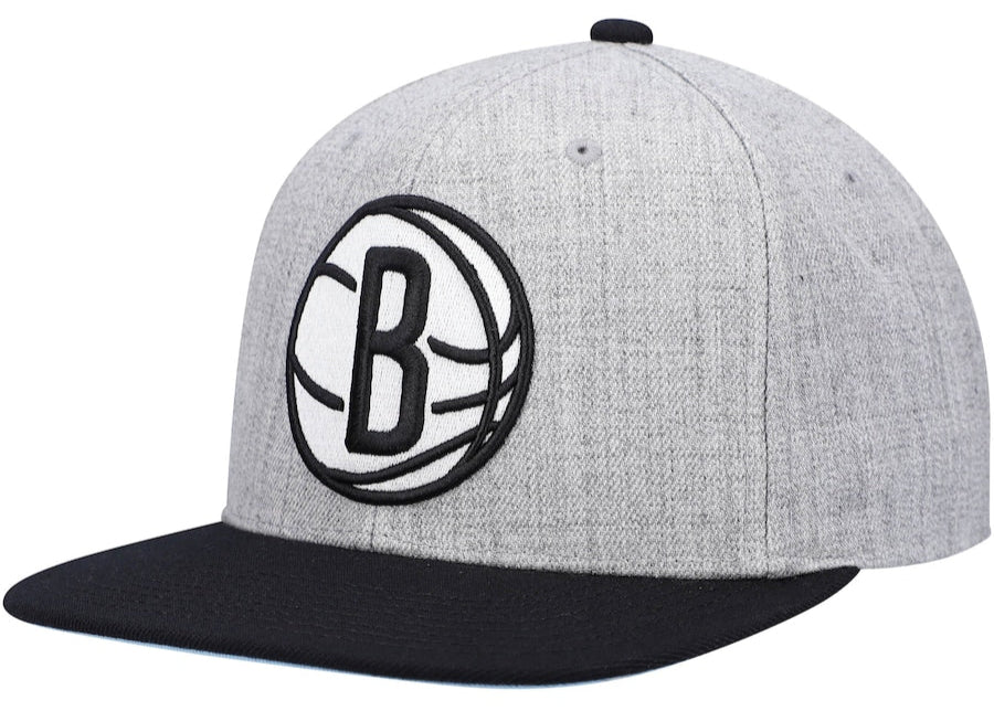 Men's Brooklyn Nets Mitchell & Ness Gray/Black Heathered Underpop Snapback Hat