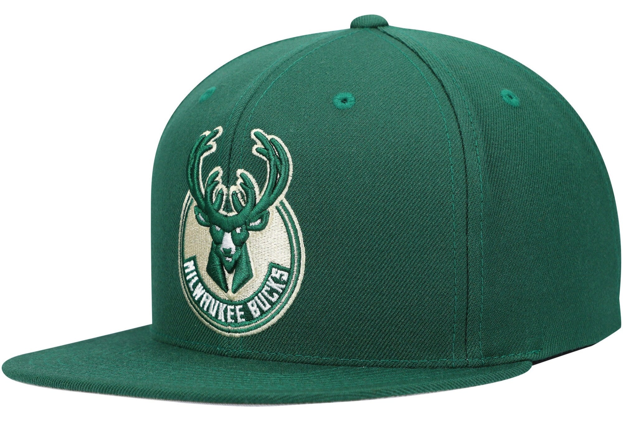 Milwaukee Bucks Mitchell & Ness Team Ground Snapback Hat - Hunter Green