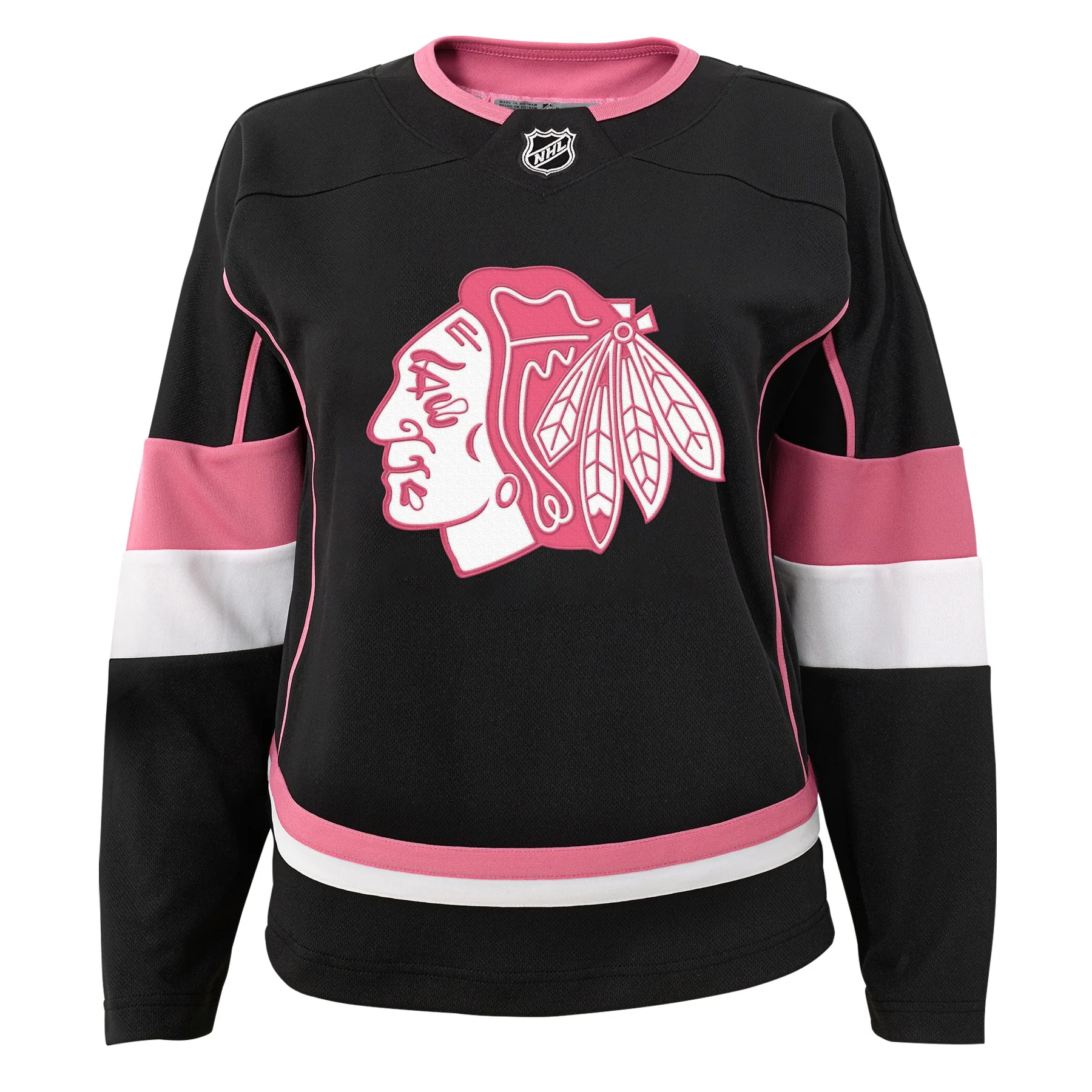 Toddler Connor Bedard Chicago Blackhawks Girls Black/Pink Fashion Jersey