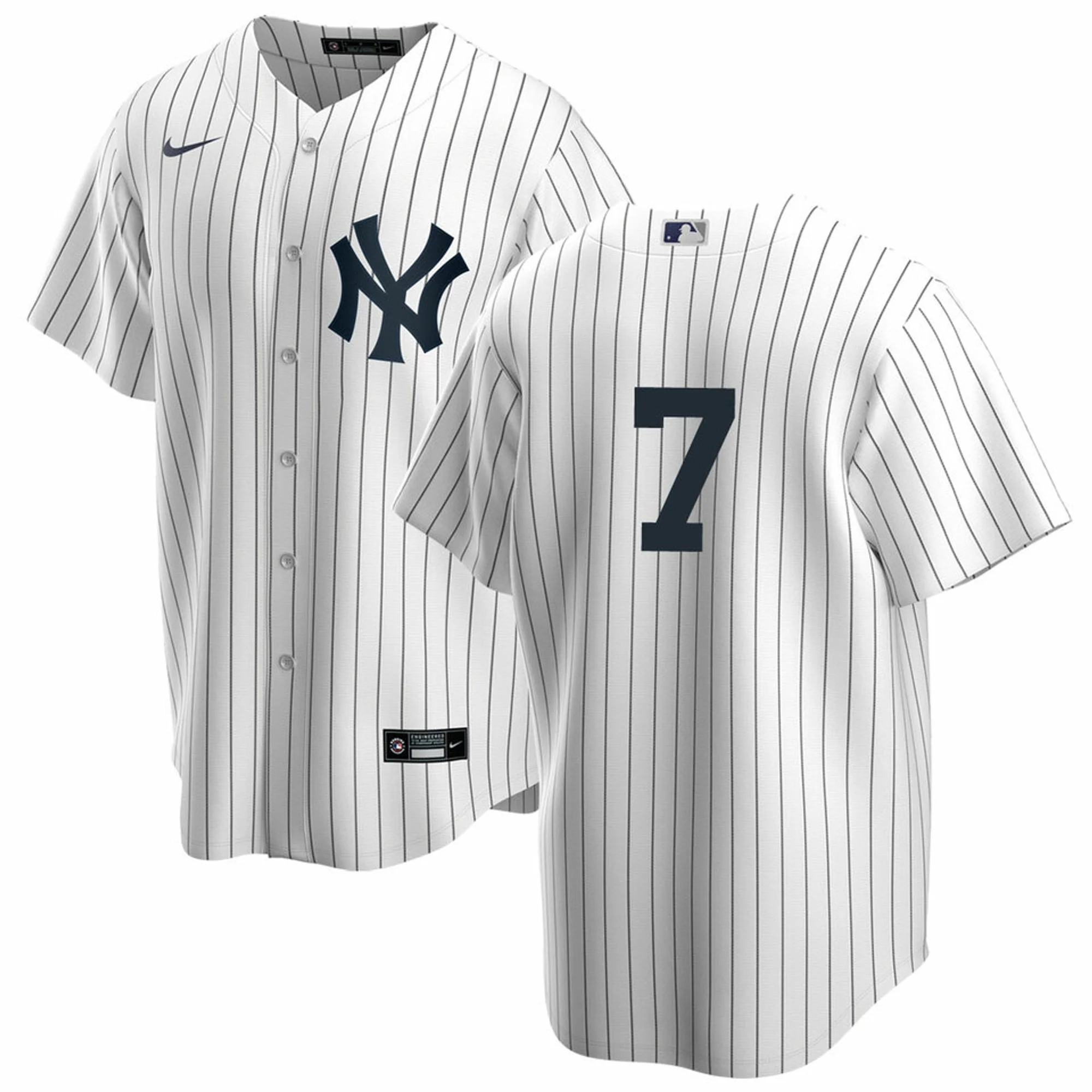Men's Nike Mickey Mantle #7 White New York Yankees Home Official Replica Player Jersey