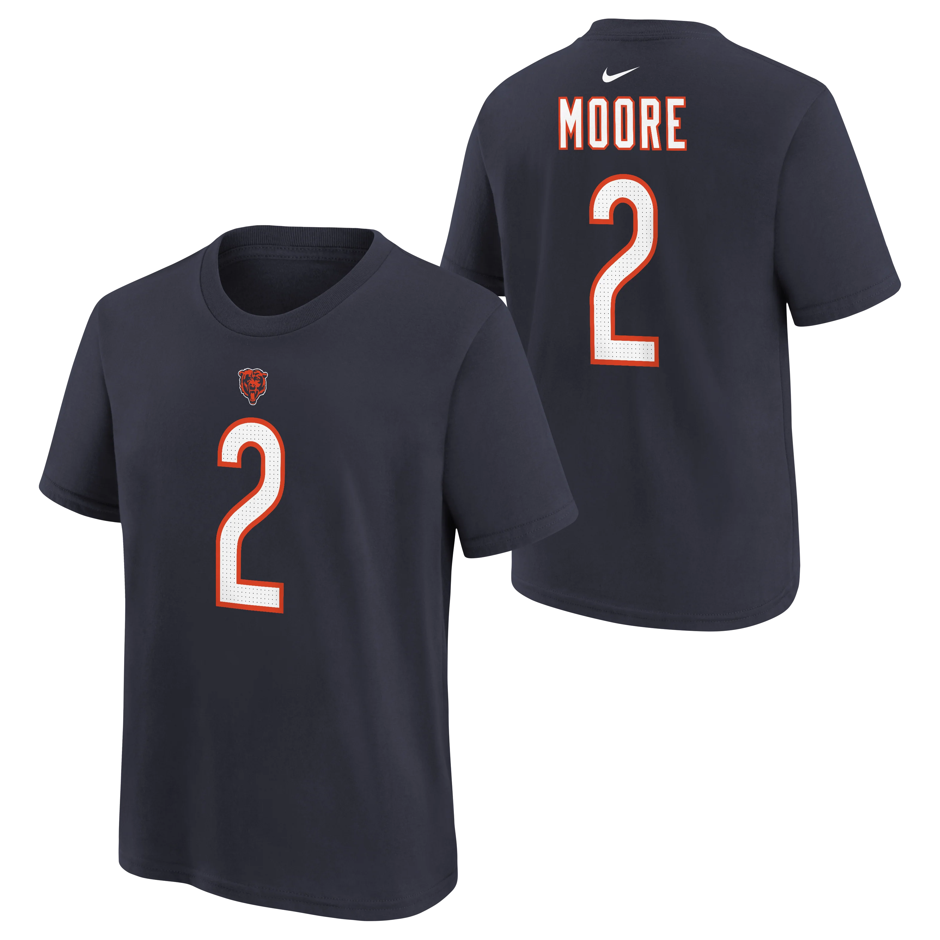 Youth DJ Moore Chicago Bears Nike Navy FUSE Name & Number T-Shirt