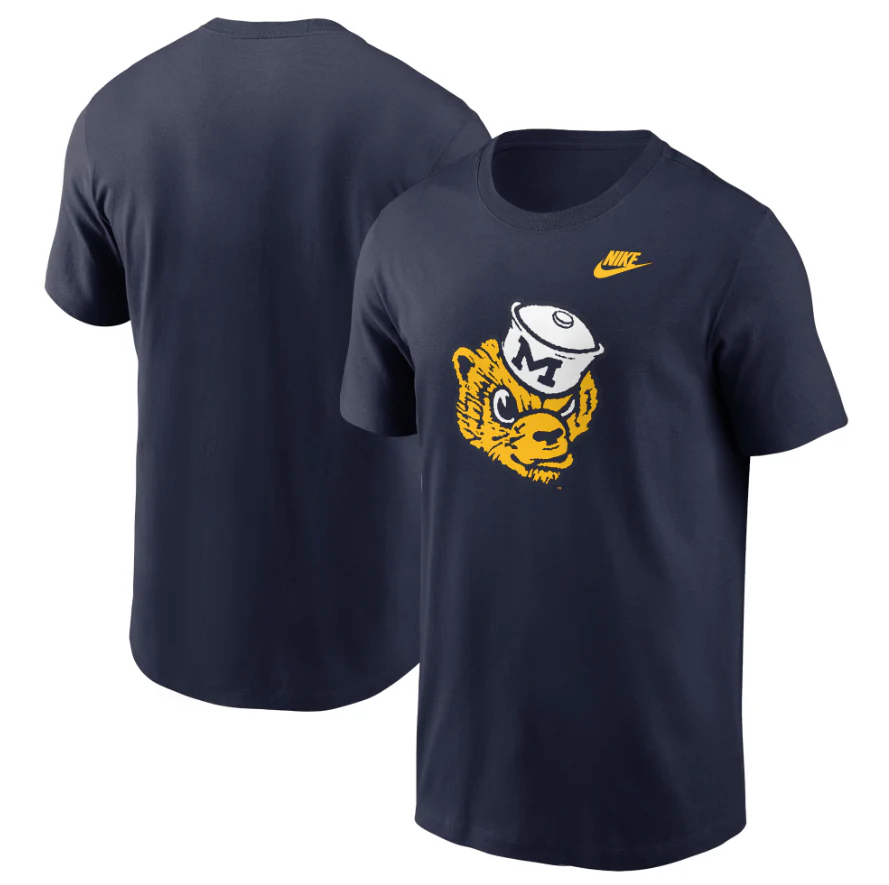 Men's Michigan Wolverines Nike Legacy Alternate Navy Logo T-Shirt