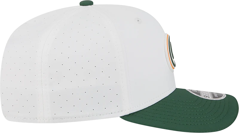 Men's Green Bay Packers New Era White/Green 2025 NFL Training Camp 9SEVENTY Adjustable Hat