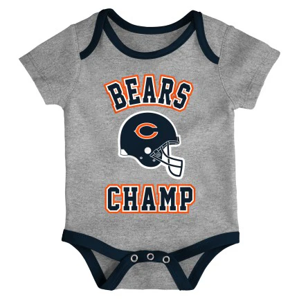 Newborn/Infant Chicago Bears Champ 3-Piece Short Sleeve Creeper Set