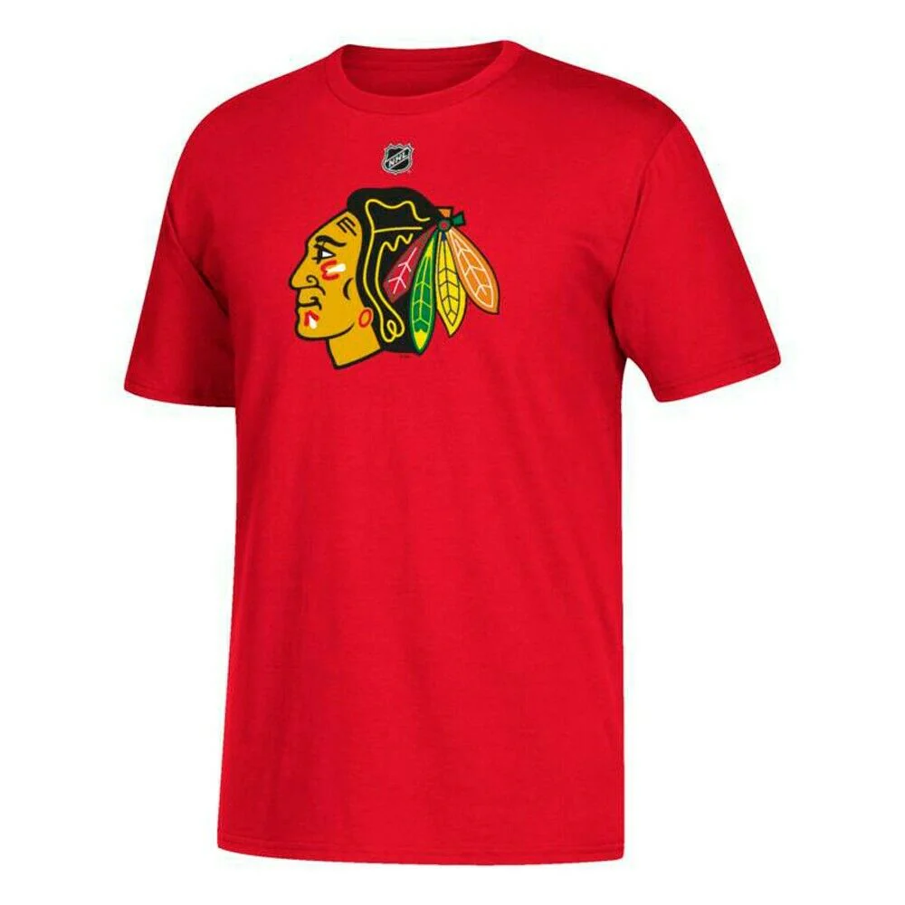 Men's Chicago Blackhawks Duncan Keith adidas Red Name & Number T-Shirt