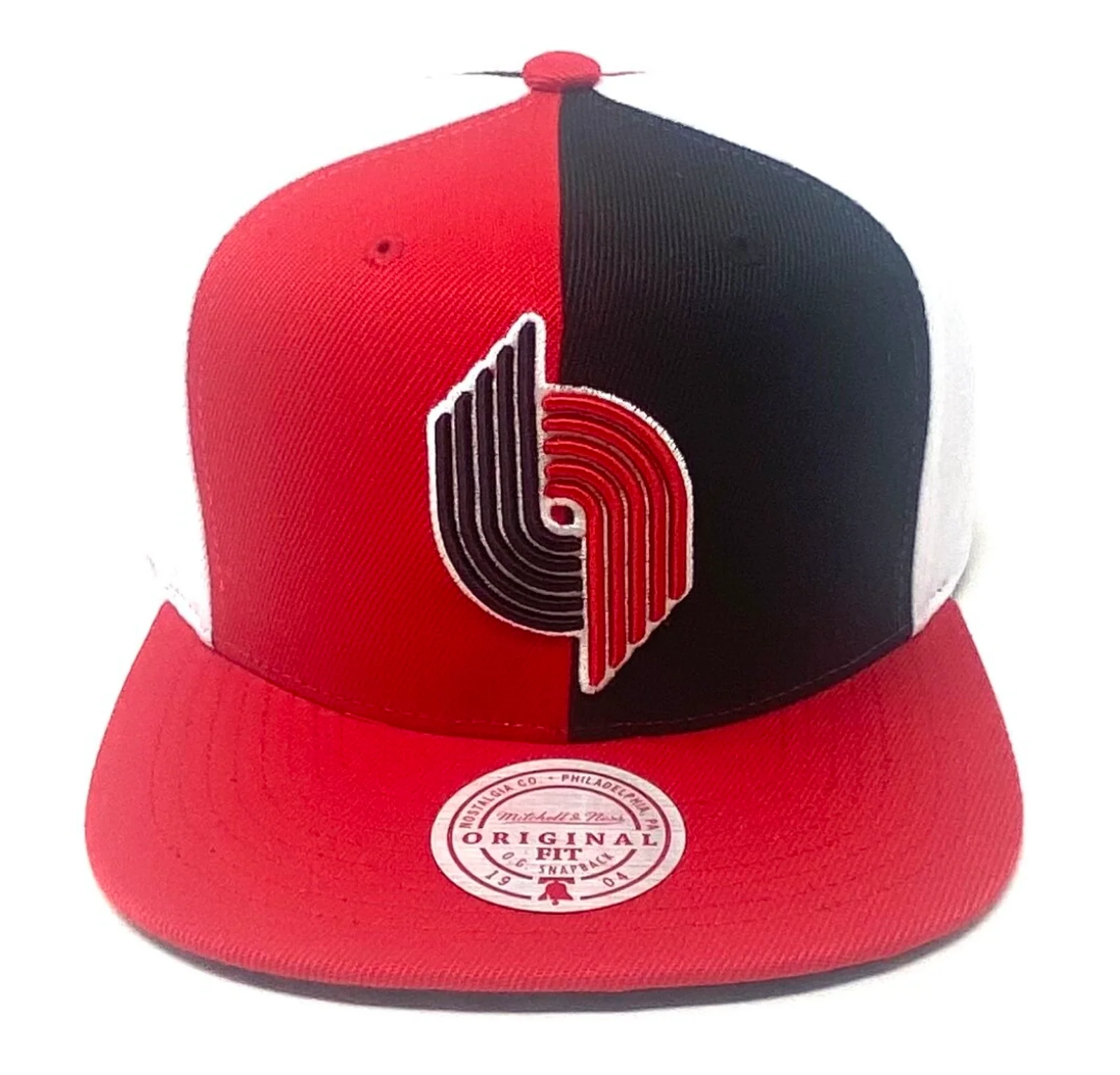 Men's Portland Trail Blazers Mitchell & Ness NBA Pinwheel Snapback Hat