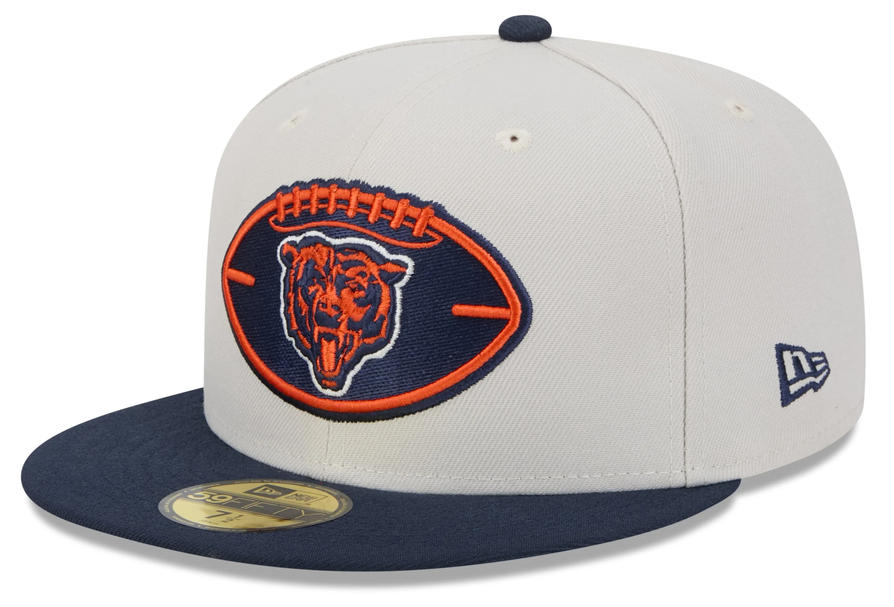 Chicago Bears New Era 2024 Sideline Stone/Navy Historic 59FIFTY Fitted Hat