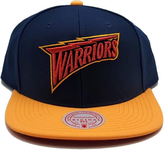 Golden State Warriors Mitchell & Ness Hardwood Classics Reload 2.0 Snapback Hat - Navy/Yellow