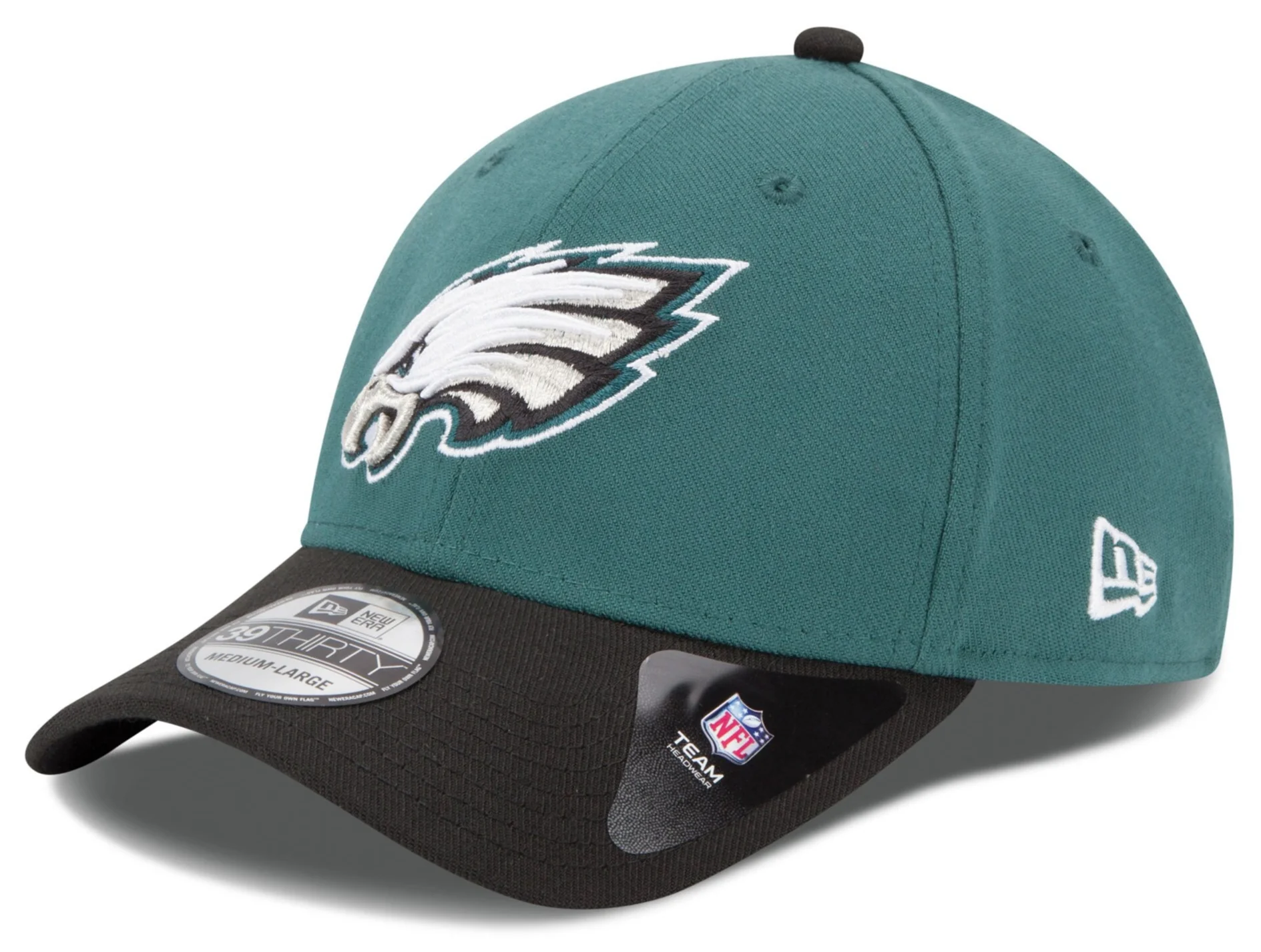 Men's Philadelphia Eagles New Era Midnight Green/Black 39THIRTY Team Classic Flex Hat