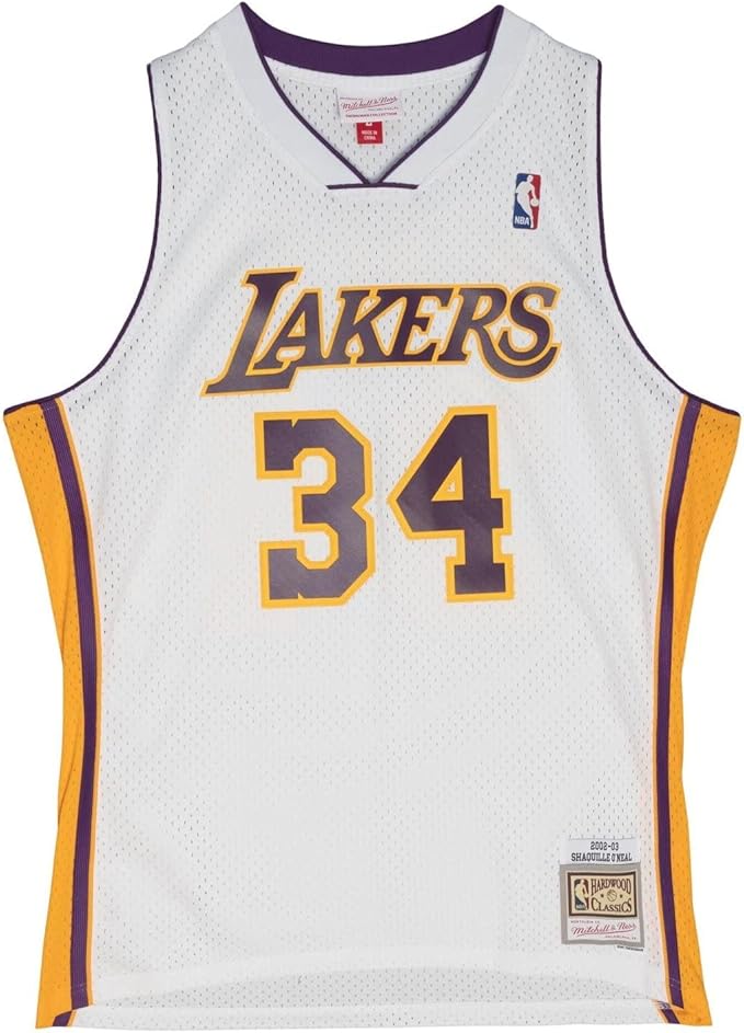 Youth Los Angeles Lakers Shaquille O`Neal Mitchell & Ness White 2002-03 Hardwood Classics Swingman Jersey