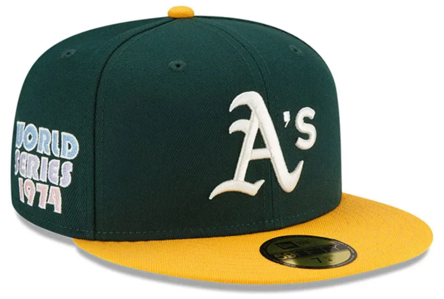 Oakland Athletics Green Classic 1974 World Series Pop Sweat New Era 59Fifty Fitted Hat