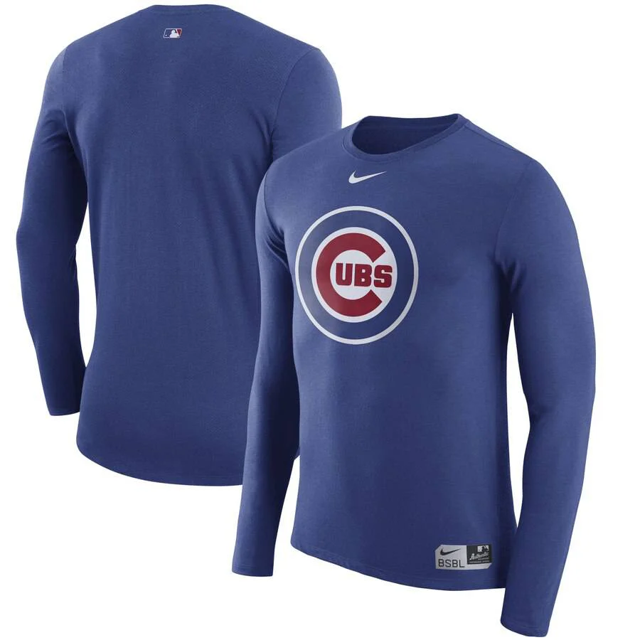 Chicago Cubs Nike Authentic Collection Blend Performance Long Sleeve T-Shirt