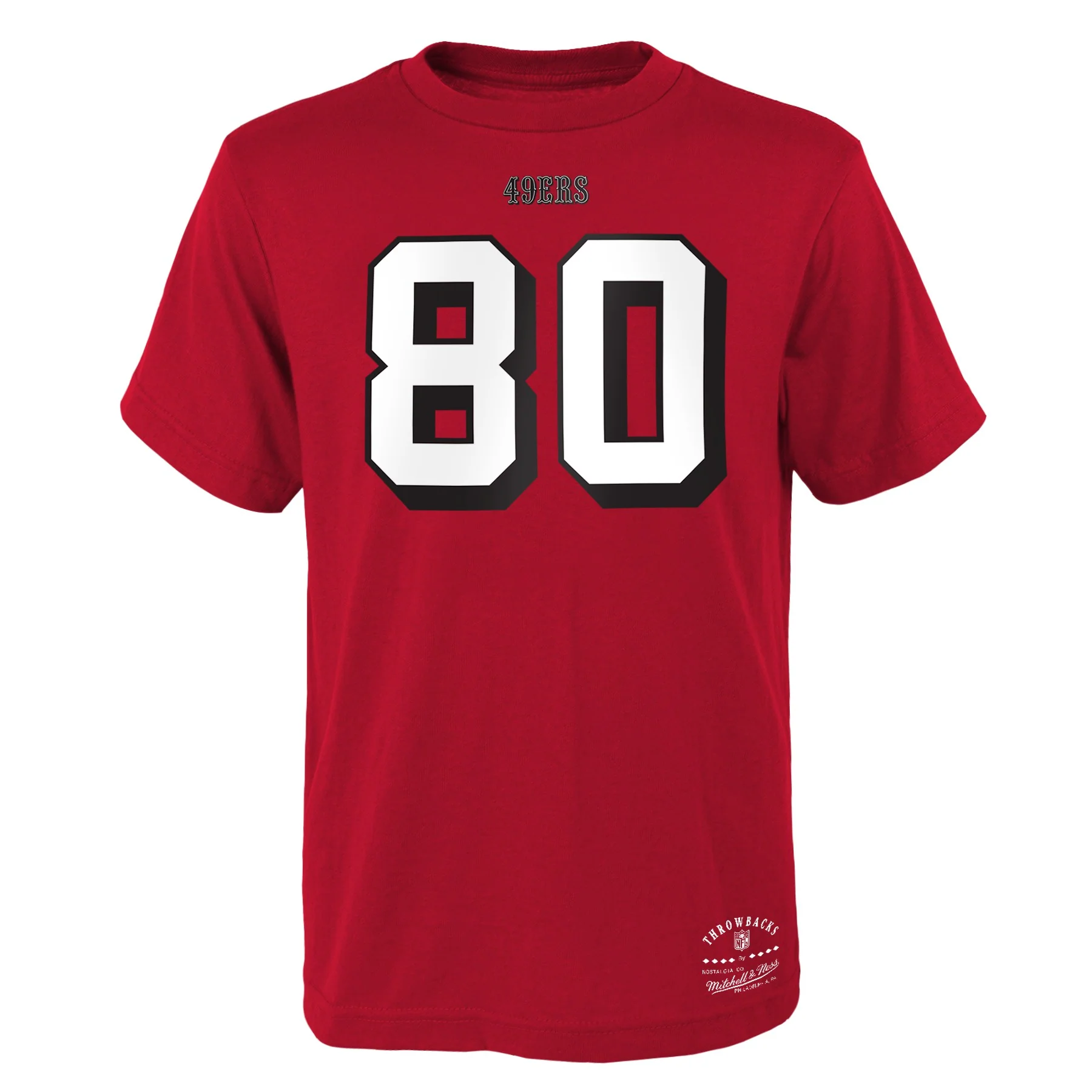 Youth Jerry Rice San Francisco 49ers Red Mitchell & Ness Retro Player Name And Number T-Shirt