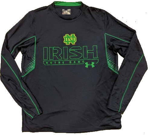Men's Under Armour Notre Dame Fighting Irish Limitless HeatGear Navy Long Sleeve T-Shirt
