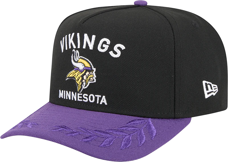 Men's Minnesota Vikings New Era 2025 NFL Draft Black A-Frame 9FIFTY Snapback Adjustable Hat