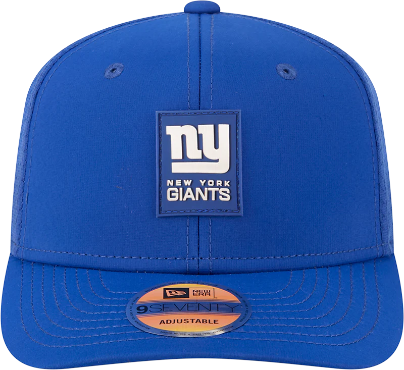 Men's New York Giants New Era Blue 2025 Sideline 9SEVENTY Trucker Adjustable Hat