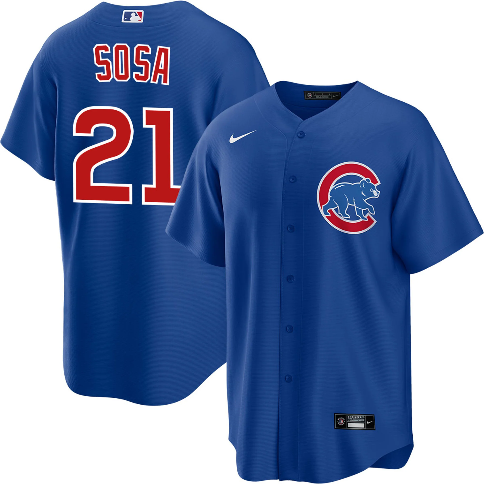 NIKE Men's Sammy Sosa Chicago Cubs Alternate Blue Premium Twill Replica Jersey