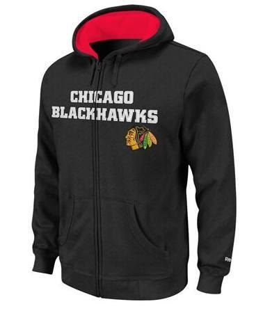 Youth Chicago Blackhawks Reebok Sportsman Full-Zip Hoodie-Black