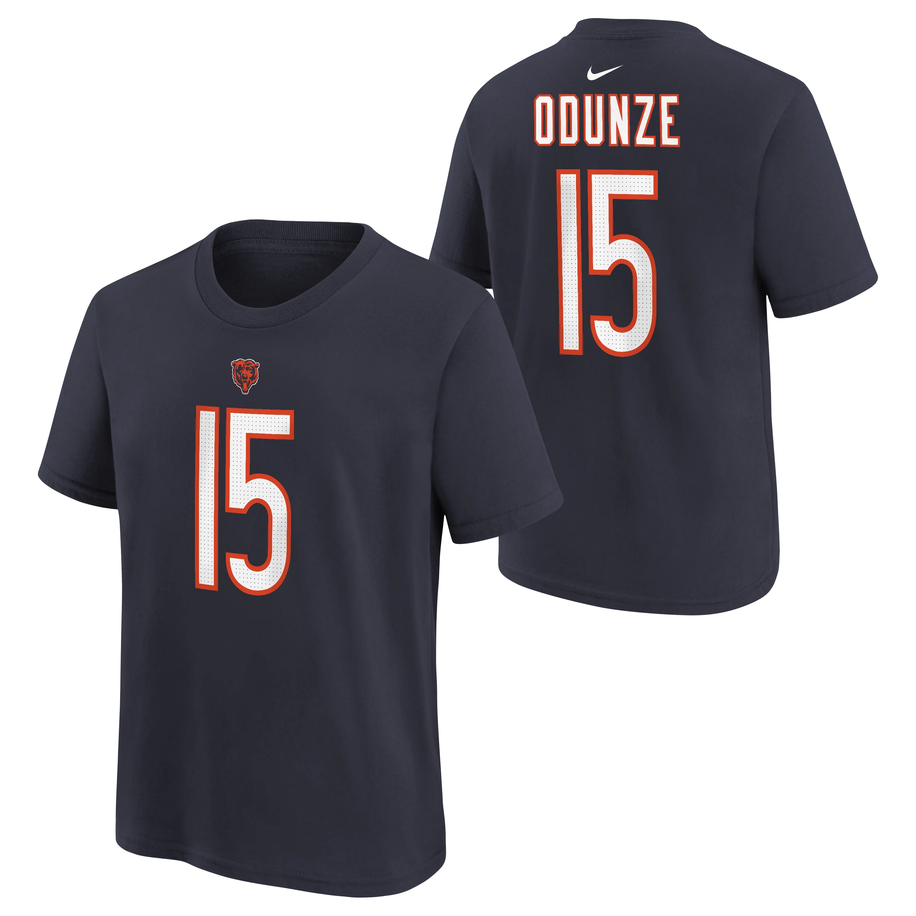Youth Rome Odunze Chicago Bears Nike Navy FUSE Name & Number T-Shirt
