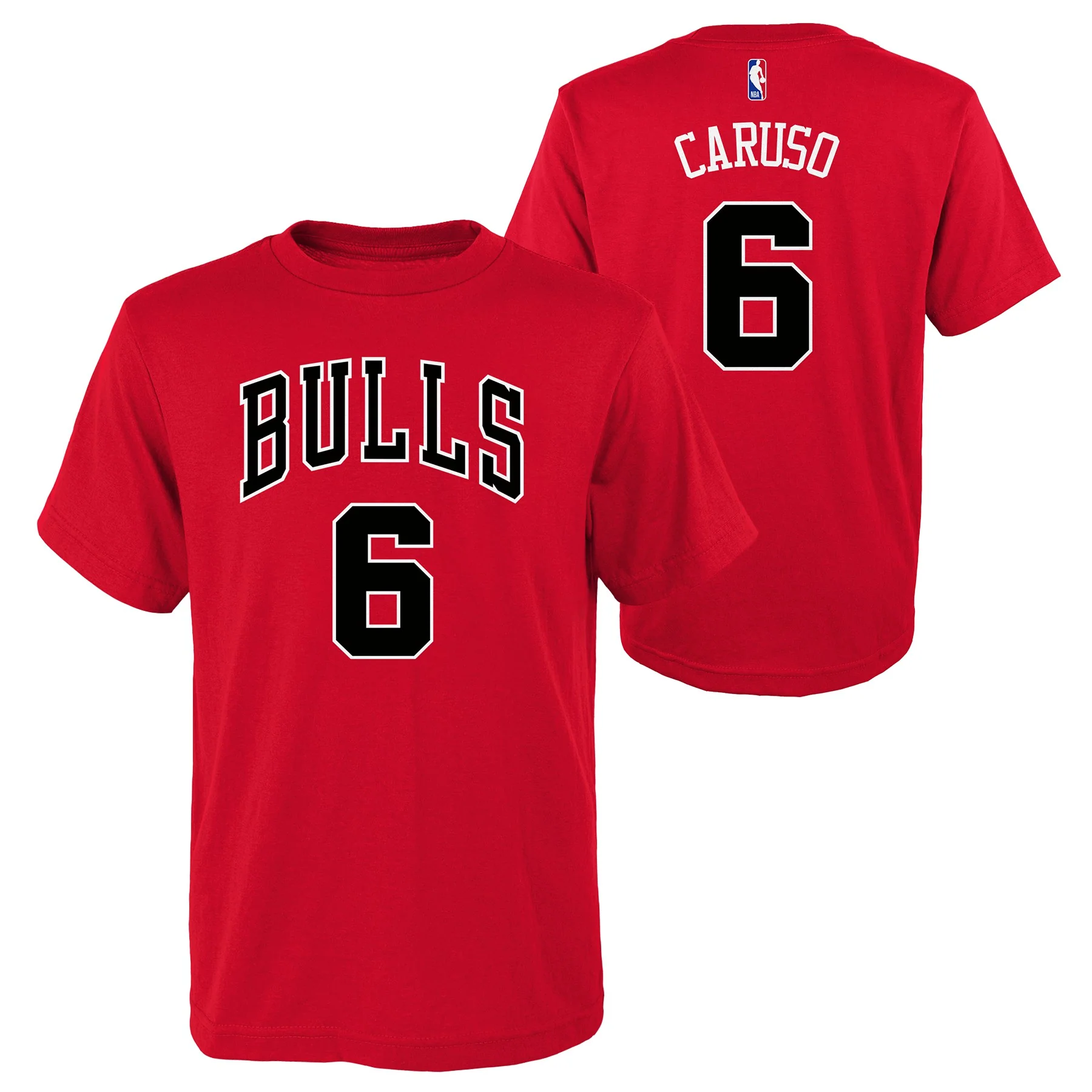 Youth Chicago Bulls Alex Caruso Red NBA Player Name And Number T-Shirt