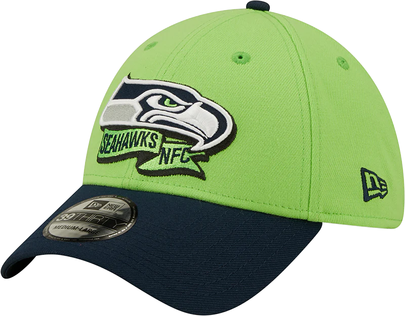 Men's Seattle Seahawks New Era Action Green/Navy 2022 Sideline 39THIRTY Flex Hat