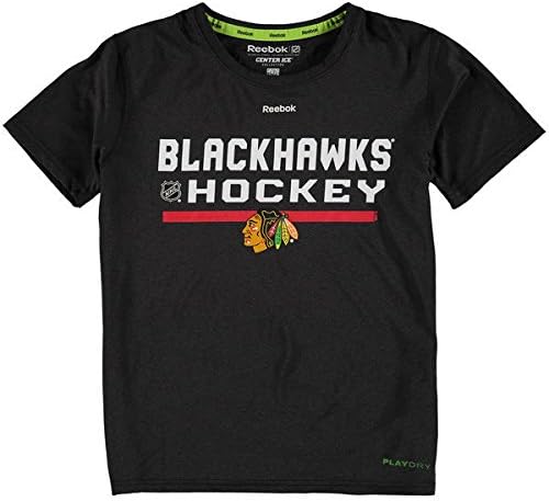 Chicago Blackhawks Youth Center Ice Play Dry Short Sleeve Tee-Black