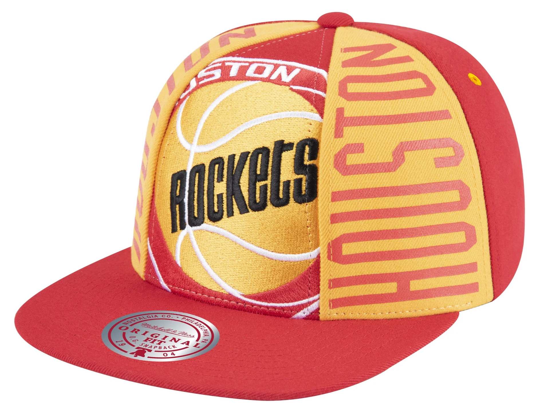 Houston Rockets Hardwood Classics Red Big Face Callout Mitchell & Ness Snapback Hat