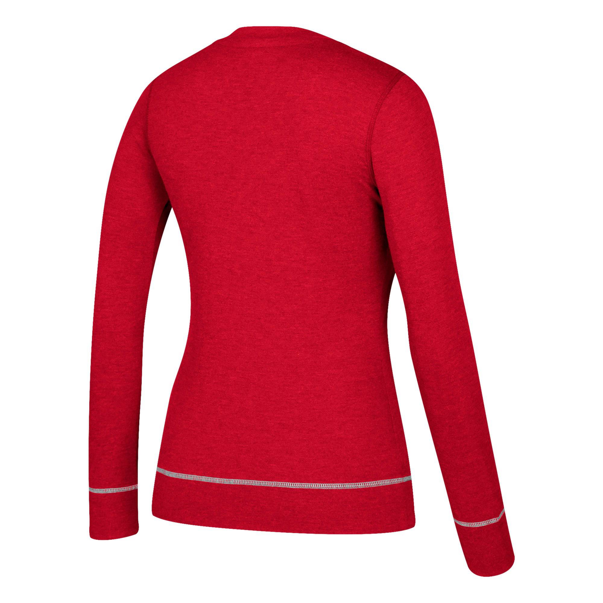 Womens Adidas Chicago Blackhawks NHL Skate Through Lace Long Sleeve Top