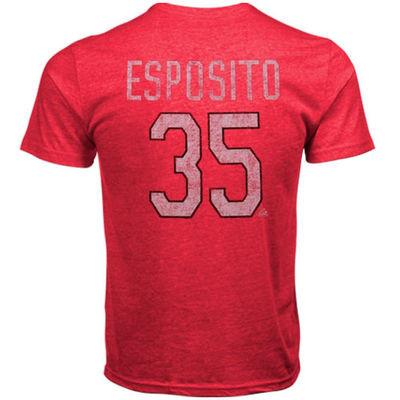 Men's Chicago Blackhawks Tony Esposito #35 Alumni Old Time Hockey S/S Distressed Player T-Shirt